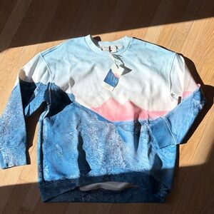 Reuben Wu Women’s Blue and Pink Sweater